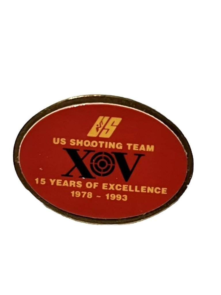 Us Shooting Team Xv Pin 15 Years Of Excellence 19781993 Red Gold Enamel Lapel